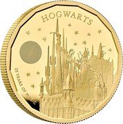 UK 200 Pounds (Hogwarts) HOGWARTS 25 YEARS OF MAGIC coin reverse