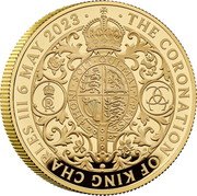 UK 200 Pounds The Coronation of HM King Charles III. Royal Arms 2023 THE CORONATION OF KING CHARLES III 6 MAY 2023 HONI SOIT QUI MAL Y PENSE coin reverse UK 200 Pounds The Coronation of HM King Charles III. Royal Arms 2023 THE CORONATION OF KING CHARLES III 6 MAY 2023 HONI SOIT QUI MAL Y PENSE coin reverse