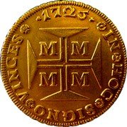 Portugal 20000 Reis (Joao V) 1725 IN HOC SIGNO VINCES M M M M coin reverse Portugal 20000 Reis (Joao V) 1725 IN HOC SIGNO VINCES M M M M coin reverse
