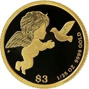 Tuvalu 3 Dollars (Cupid) P $3 1/25 OZ 9999 GOLD coin reverse Tuvalu 3 Dollars (Cupid) P $3 1/25 OZ 9999 GOLD coin reverse