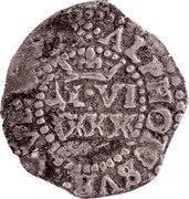 Portugal 40 Reis Afonso VI ND (1656-1663)  Gomes#A6 12 ALPHONSVS VI D G REX PORT AL VI XXXX coin obverse Portugal 40 Reis Afonso VI ND (1656-1663)  Gomes#A6 12 ALPHONSVS VI D G REX PORT AL VI XXXX coin obverse