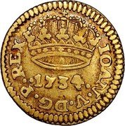Portugal 400 Reis (Cruzadinho - Joao V) IOAN V D P REX .R. 1734 coin reverse Portugal 400 Reis (Cruzadinho - Joao V) IOAN V D P REX .R. 1734 coin reverse