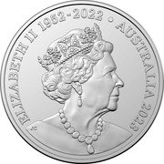 Australia 5 Cents (Elizabeth II 6th Portrait - Memorial Obverse) ELIZABETH II 1952 - 2022 AUSTRALIA 2023 JC coin obverse Australia 5 Cents (Elizabeth II 6th Portrait - Memorial Obverse) ELIZABETH II 1952 - 2022 AUSTRALIA 2023 JC coin obverse