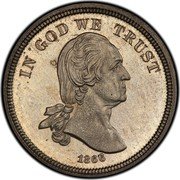 USA 5 Cents (Half Dime Pattern. Nickel) IN GOD WE TRUST 1866 coin obverse USA 5 Cents (Half Dime Pattern. Nickel) IN GOD WE TRUST 1866 coin obverse