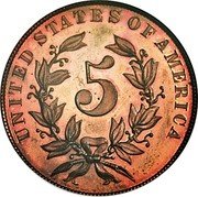 USA 5 Cents (Half Dime Pattern. Bronze) UNITED STATES OF AMERICA 5 coin reverse USA 5 Cents (Half Dime Pattern. Bronze) UNITED STATES OF AMERICA 5 coin reverse