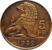 Belgium 5 Francs (ESSAI - Leopold III) BELGIE BELGIQUE coin reverse Belgium 5 Francs (ESSAI - Leopold III) BELGIE BELGIQUE coin reverse