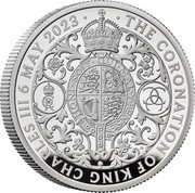 UK 5 Pounds The Coronation of HM King Charles III. Royal Arms 2023 THE CORONATION OF KING CHARLES III 6 MAY 2023 HONI SOIT QUI MAL Y PENSE coin reverse UK 5 Pounds The Coronation of HM King Charles III. Royal Arms 2023 THE CORONATION OF KING CHARLES III 6 MAY 2023 HONI SOIT QUI MAL Y PENSE coin reverse