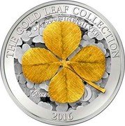 Samoa 5 Tala 3D Four Leaf Clover 2016  Proof THE GOLD LEAF COLLECTION 1 OZ .999 FINE SILVER CLOVERLEAF 2016 coin reverse Samoa 5 Tala 3D Four Leaf Clover 2016  Proof THE GOLD LEAF COLLECTION 1 OZ .999 FINE SILVER CLOVERLEAF 2016 coin reverse