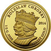 Samoa 5 Tala (Boleslaw Chrobry) KM# 414 BOLESLAW CHROBRY 2014 1/2 G .9999 FINEST GOLD coin reverse Samoa 5 Tala (Boleslaw Chrobry) KM# 414 BOLESLAW CHROBRY 2014 1/2 G .9999 FINEST GOLD coin reverse