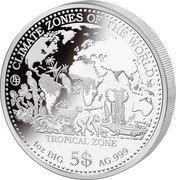 Samoa 5 Tala (Climate Zones of the World. Tropical Zone) TROPICAL ZONE BF CLIMATE ZONES OF THE WORLD 1 OZ BIG 5$ AG.999 coin reverse Samoa 5 Tala (Climate Zones of the World. Tropical Zone) TROPICAL ZONE BF CLIMATE ZONES OF THE WORLD 1 OZ BIG 5$ AG.999 coin reverse