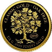 Samoa 5 Tala Oak Tree 2014 CLASSIC GOLD OAK TREE 1/2 G .9999 FINEST GOLD 2016 coin reverse Samoa 5 Tala Oak Tree 2014 CLASSIC GOLD OAK TREE 1/2 G .9999 FINEST GOLD 2016 coin reverse