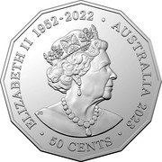 Australia 50 Cents (Emperor Penguin) ELIZABETH II 1952 - 2022 AUSTRALIA 2022 50 CENTS JC coin obverse Australia 50 Cents (Emperor Penguin) ELIZABETH II 1952 - 2022 AUSTRALIA 2022 50 CENTS JC coin obverse