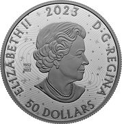 Canada 50 Dollars Pingualuit Crater. Crystal Eye of Nunavik 2023 ELIZABETH II D G REGINA 50 DOLLARS 2023 SB 1952 2022 coin obverse Canada 50 Dollars Pingualuit Crater. Crystal Eye of Nunavik 2023 ELIZABETH II D G REGINA 50 DOLLARS 2023 SB 1952 2022 coin obverse