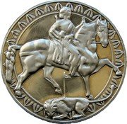 Bulgaria 50 Leva 1300th Anniversary of Bulgaria. Madara Equestrian 1981 Proof KM# 135 coin reverse Bulgaria 50 Leva 1300th Anniversary of Bulgaria. Madara Equestrian 1981 Proof KM# 135 coin reverse