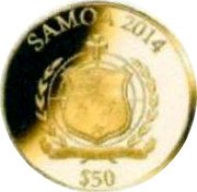 Samoa 50 Tala From Sochi to Rio 2014 SAMOA 2014 $50 FA'AVAE I LE ATUA SAMOA coin obverse