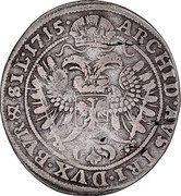 Austria 6 Kreuzer (Charles VI) ARCHID AVSTRI DVX BVR & SIL 1715 coin reverse Austria 6 Kreuzer (Charles VI) ARCHID AVSTRI DVX BVR & SIL 1715 coin reverse