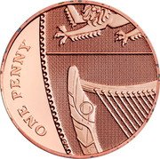 UK One Penny (Royal Arms Shield Puzzle Memorial) ONE PENNY MD coin reverse UK One Penny (Royal Arms Shield Puzzle Memorial) ONE PENNY MD coin reverse