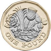 UK One Pound (Nations of the Crown Memorial) ONE POUND DP 2022 coin reverse