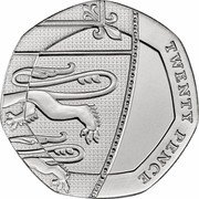 UK Twenty Pence (Royal Shield. 40th Anniversary Privy Mark) TWENTY PENCE MD coin reverse
