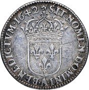 France 1/12 ECU (10 Sols) Louis XIII 1642 A Rose KM# 131 SIT NOMEN DOMINI A BENEDICTVM 1642 coin reverse France 1/12 ECU (10 Sols) Louis XIII 1642 A Rose KM# 131 SIT NOMEN DOMINI A BENEDICTVM 1642 coin reverse