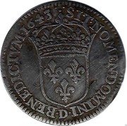France 1/12 ECU (10 Sols) Louis XIII 1643 D 3 points KM# 132.2 SIT NOMEN DOMINI D BENEDICTVM 1643 coin reverse France 1/12 ECU (10 Sols) Louis XIII 1643 D 3 points KM# 132.2 SIT NOMEN DOMINI D BENEDICTVM 1643 coin reverse
