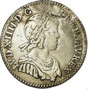 France 1/12 ECU (10 Sols) Louis XIV 1645 D KM# 140.2 LVD XIIII D G FR ET NAV REX coin obverse France 1/12 ECU (10 Sols) Louis XIV 1645 D KM# 140.2 LVD XIIII D G FR ET NAV REX coin obverse