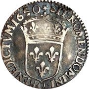 France 1/12 ECU (10 Sols) Louis XIV 1650 Q KM# 166.16 SIT NOMEN DOMINI Q BENEDICTVM 1650 coin reverse France 1/12 ECU (10 Sols) Louis XIV 1650 Q KM# 166.16 SIT NOMEN DOMINI Q BENEDICTVM 1650 coin reverse