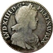 France 1/12 ECU (10 Sols) Louis XIV 1652 A KM# 166.1 LVD XIIII D G FR ET NAV REX coin obverse France 1/12 ECU (10 Sols) Louis XIV 1652 A KM# 166.1 LVD XIIII D G FR ET NAV REX coin obverse