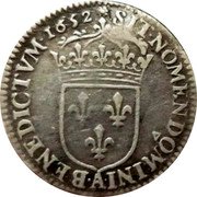 France 1/12 ECU (10 Sols) Louis XIV 1652 A KM# 166.1 SIT NOMEN DOMINI A BENEDICTVM 1652 coin reverse France 1/12 ECU (10 Sols) Louis XIV 1652 A KM# 166.1 SIT NOMEN DOMINI A BENEDICTVM 1652 coin reverse