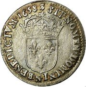 France 1/12 ECU (10 Sols) Louis XIV 1658 N KM# 166.13 SIT NOMEN DOMINI N BENEDICTVM 1658 coin reverse France 1/12 ECU (10 Sols) Louis XIV 1658 N KM# 166.13 SIT NOMEN DOMINI N BENEDICTVM 1658 coin reverse