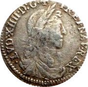 France 1/12 ECU (10 Sols) Louis XIV 1662 R KM# 199.11 LVD XIIII D G FR ET NAV REX coin obverse