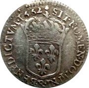 France 1/12 ECU (10 Sols) Louis XIV 1662 R KM# 199.11 SIT NOMEN DOMINI R BENEDICTVM 1662 coin reverse