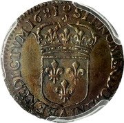 France 1/12 ECU (10 Sols) Louis XIV 1681 A KM# 235.1 SIT NOMEN DOMINI A BENEDICTVM 1683 coin reverse France 1/12 ECU (10 Sols) Louis XIV 1681 A KM# 235.1 SIT NOMEN DOMINI A BENEDICTVM 1683 coin reverse