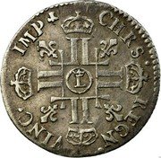 France 1/12 ECU (10 Sols) Louis XIV 1691 Crowned L KM# 282.2 CHRS REGN VINC IMPO L coin reverse