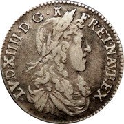France 1/12 ECU (10 Sols) Louis XIV 1661 I KM# 199.5 LVD XIIII D G FR ET NAV REX coin obverse France 1/12 ECU (10 Sols) Louis XIV 1661 I KM# 199.5 LVD XIIII D G FR ET NAV REX coin obverse
