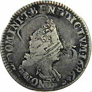 France 1/16 ECU (Louis XIV) KM# 305 LVD XIIII D G FR ET NAV REX coin obverse