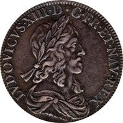 France 1/2 ECU Louis XIII 1643 Rose KM# 135.1 LVDOVICVS XIII D G FR ET NAV REX coin obverse