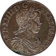 France 1/2 ECU Louis XIV 1648 K KM# 164.11 LVD XIIII D G FR ET NAV REX coin obverse France 1/2 ECU Louis XIV 1648 K KM# 164.11 LVD XIIII D G FR ET NAV REX coin obverse