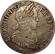 France 1/2 ECU Louis XIV 1649 M KM# 164.13 LVD XIIII D G FR ET NAV REX coin obverse France 1/2 ECU Louis XIV 1649 M KM# 164.13 LVD XIIII D G FR ET NAV REX coin obverse