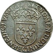 France 1/2 ECU Louis XIV 1651 C KM# 164.4 SIT NOMEN DOMINI C BENEDICTVM 1653 coin reverse France 1/2 ECU Louis XIV 1651 C KM# 164.4 SIT NOMEN DOMINI C BENEDICTVM 1653 coin reverse