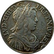 France 1/2 ECU Louis XIV 1652 X KM# 164.22 LVD XIIII D G FR ET NAV REX coin obverse France 1/2 ECU Louis XIV 1652 X KM# 164.22 LVD XIIII D G FR ET NAV REX coin obverse
