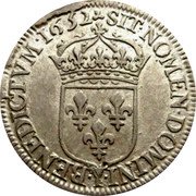 France 1/2 ECU Louis XIV 1652 Y KM# 164.21 SIT NOMEN DOMINI Y BENEDICTVM 1652 coin reverse France 1/2 ECU Louis XIV 1652 Y KM# 164.21 SIT NOMEN DOMINI Y BENEDICTVM 1652 coin reverse