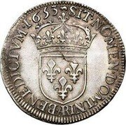 France 1/2 ECU Louis XIV 1653 AR KM# 164.2 SIT NOMEN DOMINI AR BENEDICTVM 1653 coin reverse France 1/2 ECU Louis XIV 1653 AR KM# 164.2 SIT NOMEN DOMINI AR BENEDICTVM 1653 coin reverse