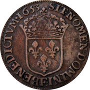 France 1/2 ECU Louis XIV 1653 E KM# 164.6 SIT NOMEN DOMINI E BENEDICTVM 1653 coin reverse