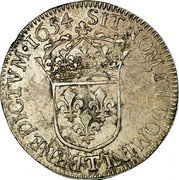 France 1/2 ECU Louis XIV 1654 T KM# 164.20 SIT NOMEN DOMINI T BENEDICTVM 1654 coin reverse France 1/2 ECU Louis XIV 1654 T KM# 164.20 SIT NOMEN DOMINI T BENEDICTVM 1654 coin reverse