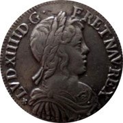 France 1/2 ECU Louis XIV 1656 Numeral 9 KM# 164.24 LVD XIIII D G FR ET NAV REX coin obverse France 1/2 ECU Louis XIV 1656 Numeral 9 KM# 164.24 LVD XIIII D G FR ET NAV REX coin obverse