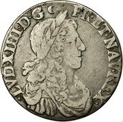 France 1/2 ECU Louis XIV 1662 B KM# 202.2 LVD XIIII D G FR ET NAV REX coin obverse France 1/2 ECU Louis XIV 1662 B KM# 202.2 LVD XIIII D G FR ET NAV REX coin obverse