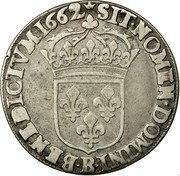 France 1/2 ECU Louis XIV 1662 B KM# 202.2 SIT NOMEN DOMINI B BENEDICTVM 1662 coin reverse France 1/2 ECU Louis XIV 1662 B KM# 202.2 SIT NOMEN DOMINI B BENEDICTVM 1662 coin reverse