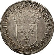 France 1/2 ECU Louis XIV 1666 N KM# 202.11 SIT NOMEN DOMINI N BENEDICTVM 1666 coin reverse France 1/2 ECU Louis XIV 1666 N KM# 202.11 SIT NOMEN DOMINI N BENEDICTVM 1666 coin reverse