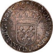 France 1/2 ECU Louis XIV 1679 D KM# 230.3 SIT NOMEN DOMINI D BENEDICTVM 1679 coin reverse France 1/2 ECU Louis XIV 1679 D KM# 230.3 SIT NOMEN DOMINI D BENEDICTVM 1679 coin reverse